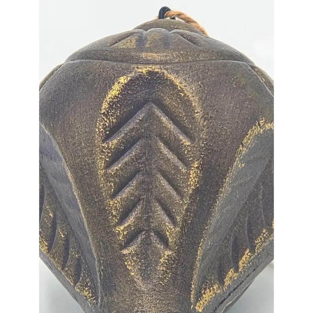 Upcycled Carved Ornament – Rustic Vintage‑Style Decor, Bronze Christmas Accent